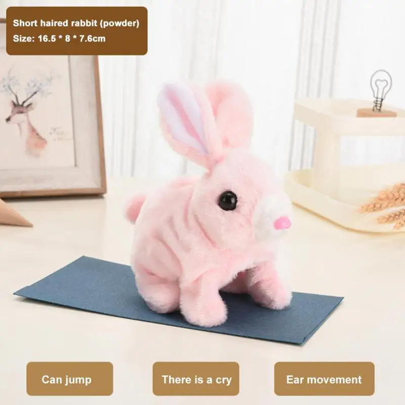Е-плюшен играчка-зайче, робот, Заек, преминава, скача, бяга, домашни Любимци, встряхивающее ушите, уважаеми електрическо домашен любимец за детски подарък за рожден ден