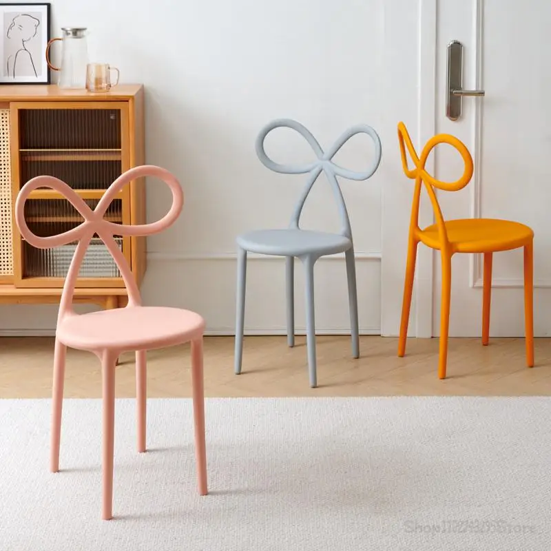 Сладки розови пластмасови трапезни столове Modern Nordic Lounge Евтини Трапезни столове Single Fashion Waiting Sillas Украса
