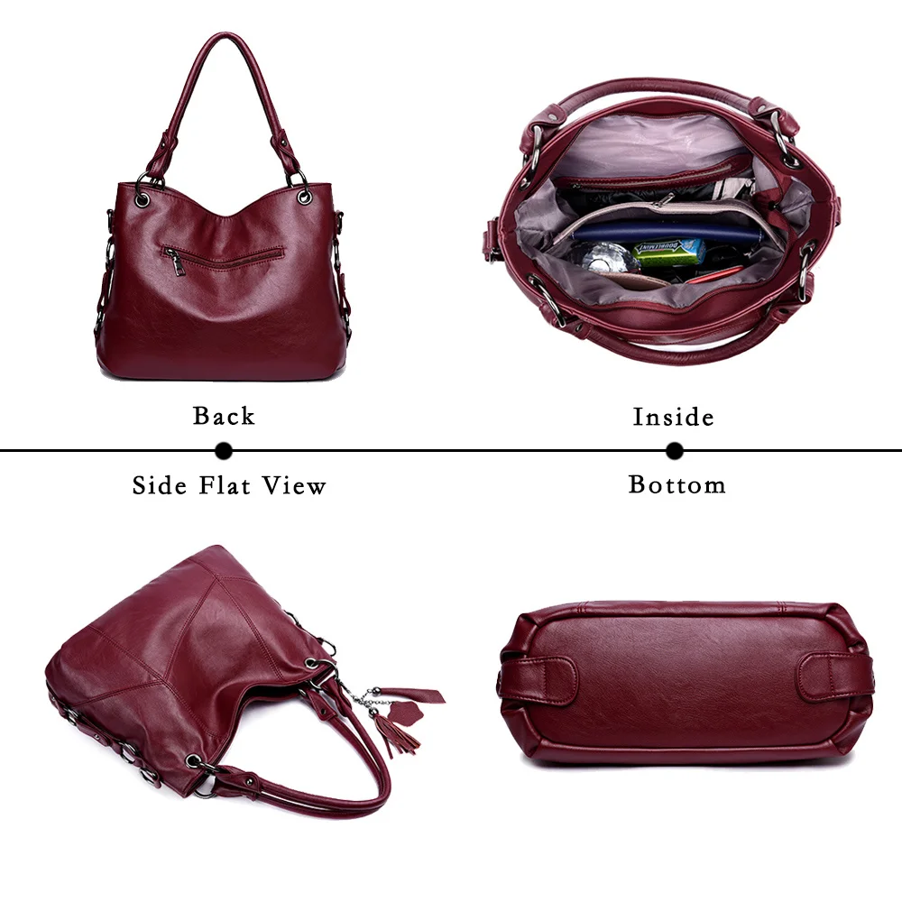 Чанта през рамо за жени, дамски чанти от мека кожа, дамски чанти-незабавни посланици, чанта за през рамо в европейския и американския стил, реколта ретро чанта-тоут