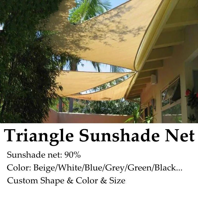 Триъгълен Солнцезащитная Окото Бежово Тъкан, Оцветяване 90% Външно Анти-UV Охлаждане Градинска Беседка Сянката на Навес По Поръчка Солнцезащитная Окото
