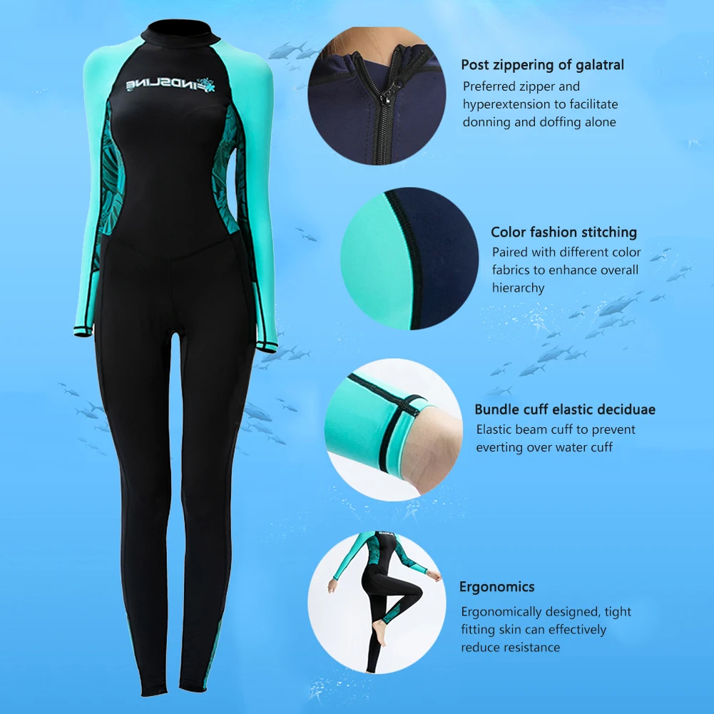2023 Женски водолазен костюм от неопрен за цялото тяло, гмуркане с шнорхел, гмуркане, Неопрен за водни спортове, Екипировка с цип отзад за жени