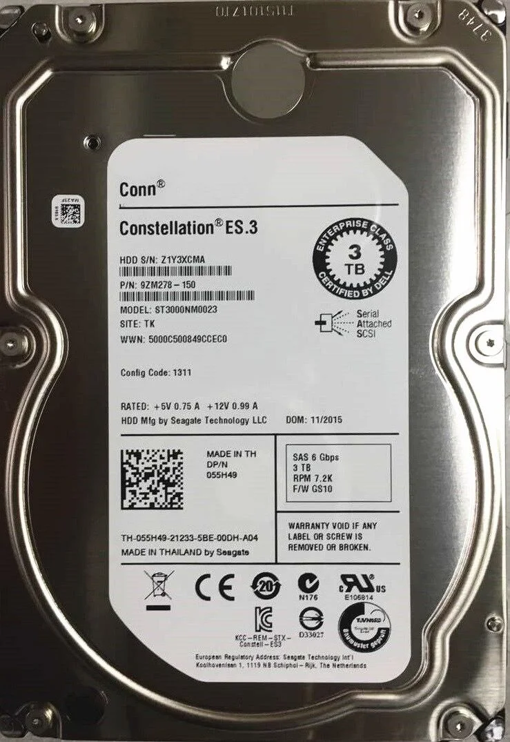 За Dell 3TB SAS 7.2 Твърд диск сървър WD3001FYYYG-0DPTW9 MD3200