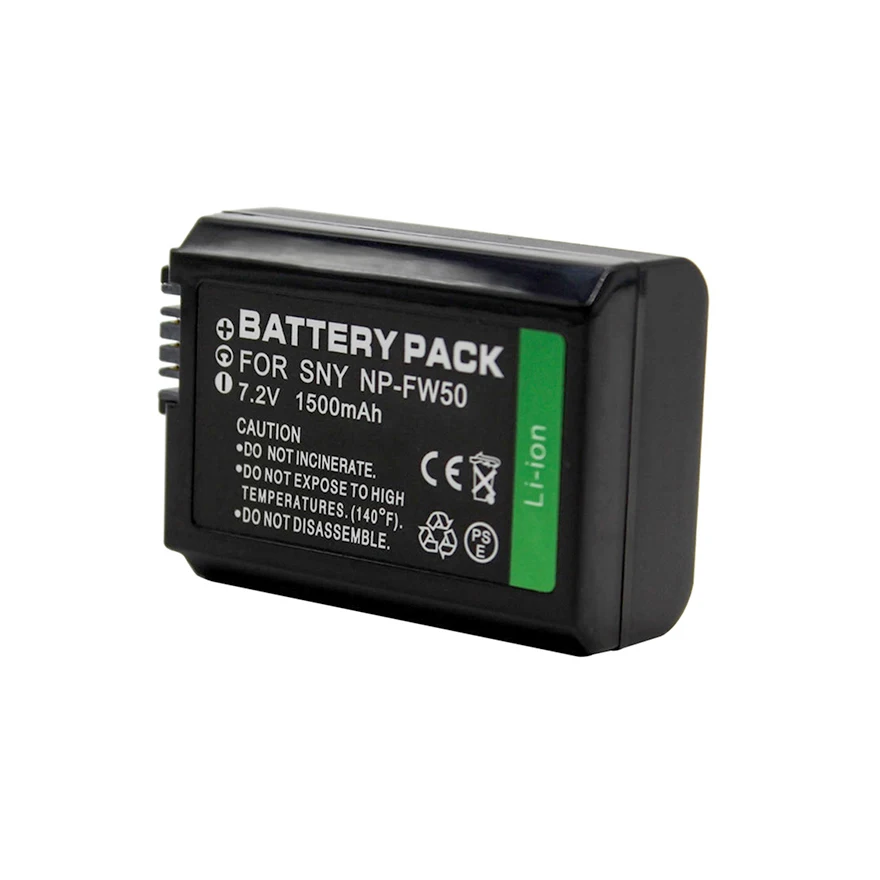 Батерия SONY NP-FW50 за фотоапарат Sony ZV-E10 A6500 A6400 A6300 A6000 NEX-5C NEX-3 A7 A7M2 1500 ма