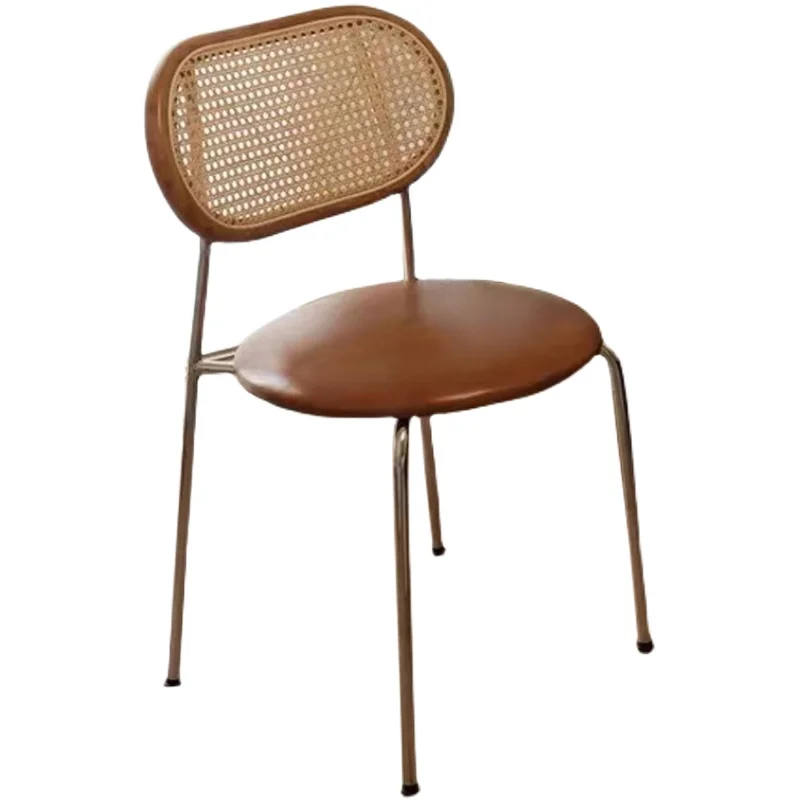 Кожени Кръгли трапезни столове, модерен Маса от ратан, кухненски дизайнерски стол, ергономична мебел за дневна Cadeiras De Jantar, градинска мебел