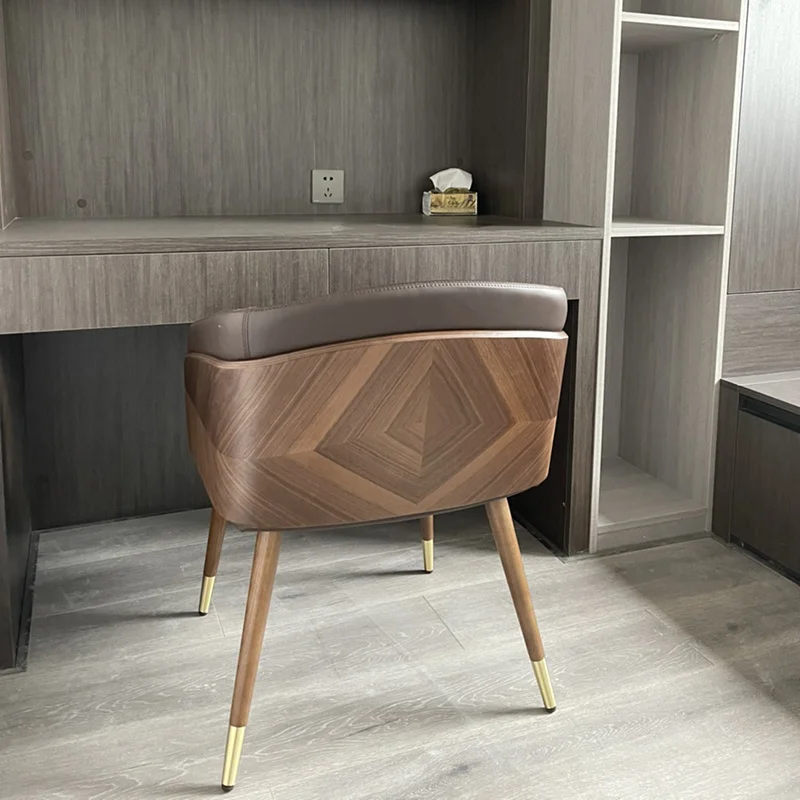 Модерен минималистичен Стол за хранене, Мебели за дневна, Луксозен стол с дървена тапицерия, Висококачествени трапезни столове, Удобна седалка