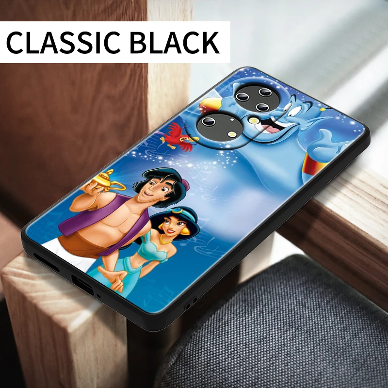 Аладин И Вълшебната Лампа За Huawei P50 P40 P30 P20 P10 Pro Lite P Smart Z 2021 2019 4G 5G Мек Силиконов Черен Калъф за вашия телефон