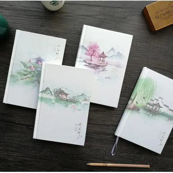 Нов цветен бележник с вътрешната страница, творчески дневник в китайски стил, книги в твърди корици, седмичен, наръчник, Албум за изрезки, красив подарък