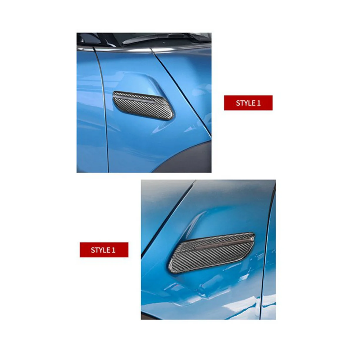 1 чифт автомобилни странични насоки на завоя от въглеродни влакна, тампон на крило, стикер, украса за MINI Cooper F55 F56 F57 2021 2022