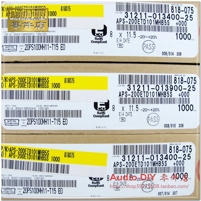 30ШТ/50шт Японската Химическа серия PS 100 uf/20 8*12 оригиналната кутия с медна крак алуминиев полимерна твърди кондензатор безплатна доставка