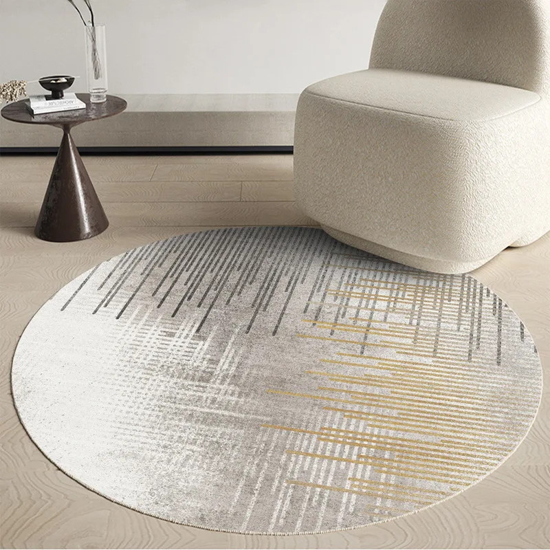 Леки луксозни и модерни килими на геометрични ивица минималистичного скандинавски стил за всекидневна, декориране на спалня, кръгъл килим