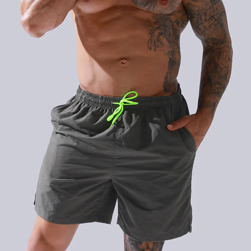 Летни мъжки плажни шорти, бързо съхнещи ежедневни водоустойчив обикновена панталони с голям размер, свободни, плюс Размера на преките Шорти с 5 точки