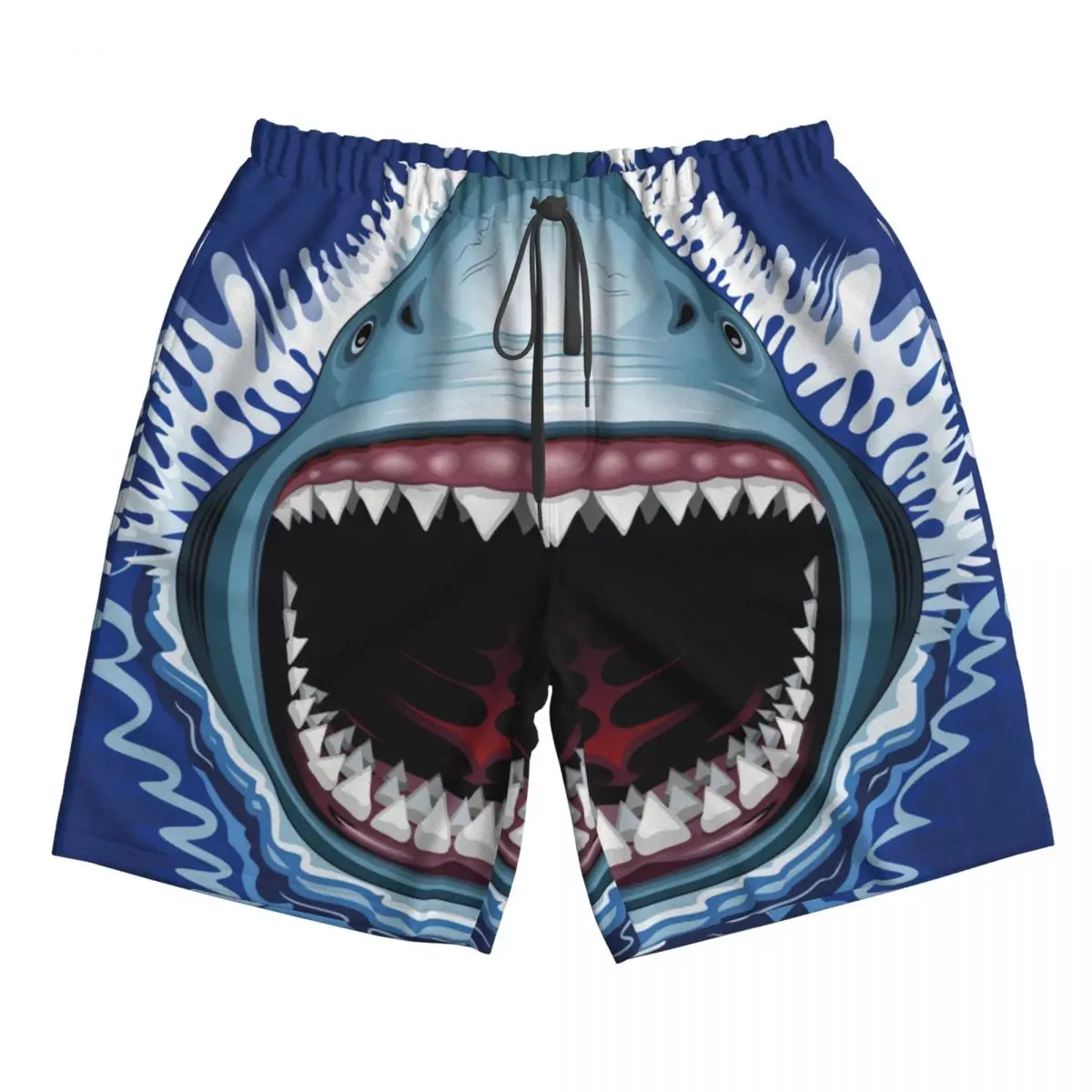 Мъжки плажни шорти Shark, быстросохнущий бански за фитнес, забавни улични 3D късометражни филми