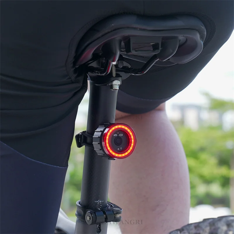 Нов Велосипеден задна светлина, Велосипеди интелигентен сензор за автоматично спиране, Водоустойчива led зареждане, Велосипеди заден фенер е предупреждение за задната светлина на велосипеда