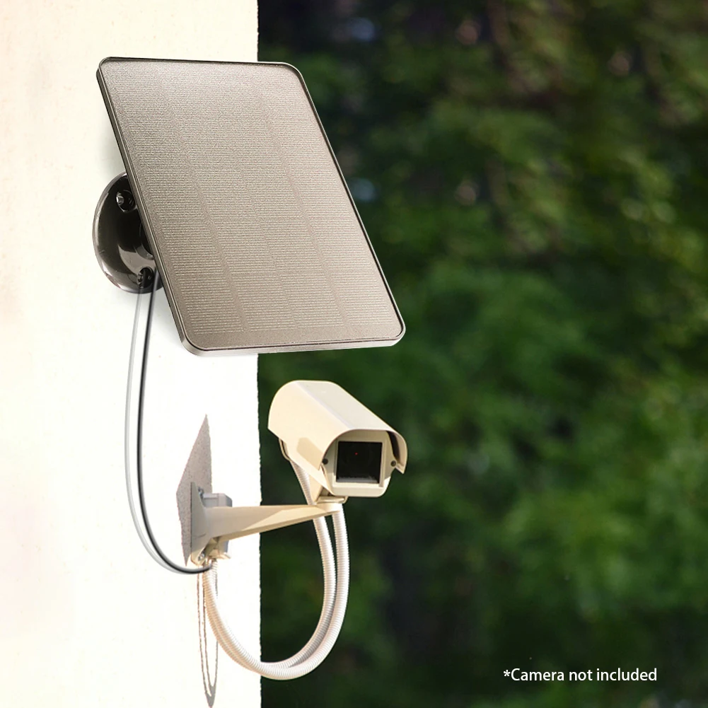 Зарядно устройство за IP охранителни камери с мощност от 10 W и 5, регулируема скоба на 360 градуса, монокристаллическая преносими слънчеви панели, Type-C DC5521 за осветление на вътрешния двор