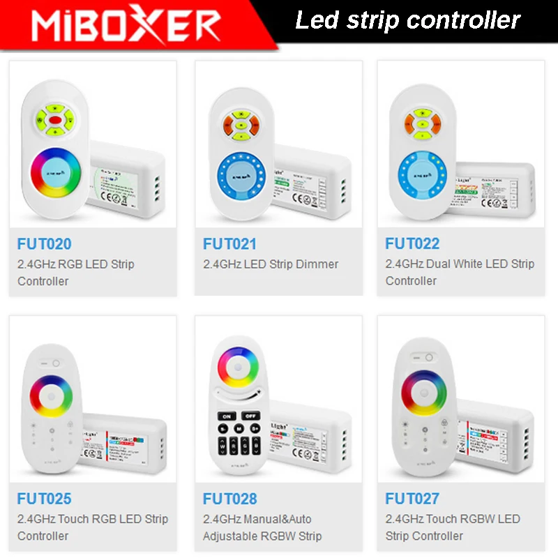 Miboxer 2,4 G Одноцветный/Двойна бяла (CCT)/RGB/RGBW Контролер led ленти DC 12 В 24 В безжично дистанционно управление на Осветлението на Лентата димер Ключ