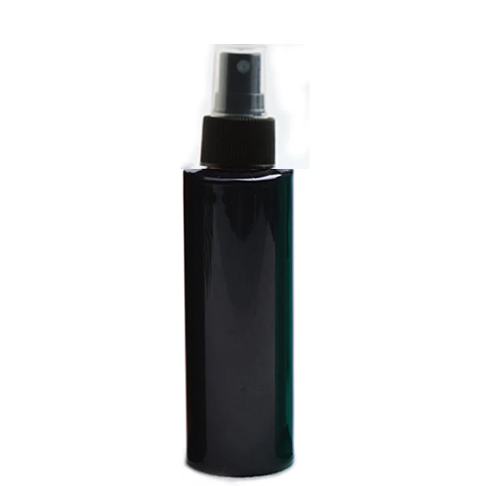 250 мл цилиндър, плоска форма на рамото Многократно използване на една пластмасова бутилка, с помпа-спрей черен цвят Преносим Пластмасов Флакон на Парфюма с опаковка