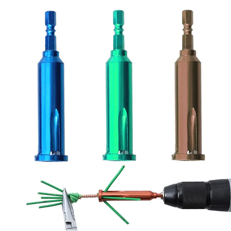 1 бр. устройство за източване на кабели с размер на отворите дръжка, с Устройство За източване кабел, Електрическа бормашина, удвояване, усукване на проводници, Конектор за електрически работи