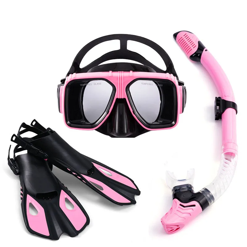 Професионална маска за гмуркане, с костюм, фарове за очила за плуване, плавници, Очила за гмуркане, Дихателна тръба, Екипировка за гмуркане от три части
