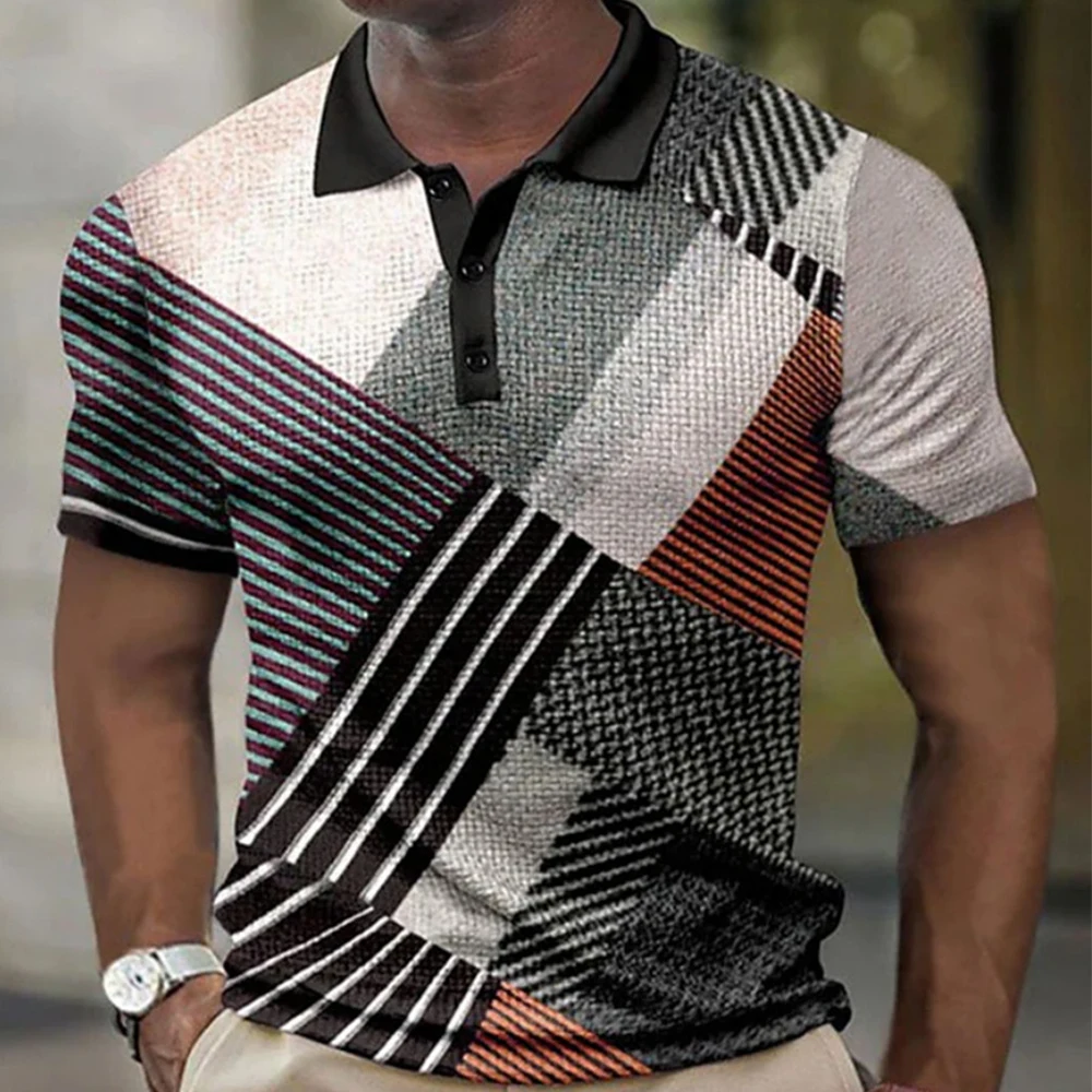 Модерна мъжка риза с къси ръкави, нови върхове, върхове с ревери в лента и копчета, тениска с къс ръкав за мъже, бързосъхнеща мъжки бизнес и ежедневни облекла