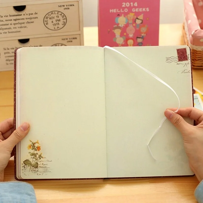 Мечта, която цвете, тъканно книга, творчески ретро европейския студентски бележник Джин Гу, бележник с твърда повърхност, дневник, планер списания