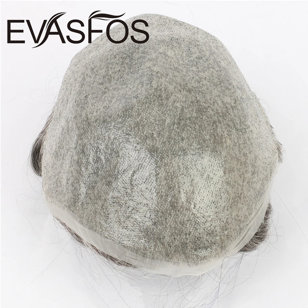 EVASFOS Мъжки Перуки От Изкуствена Къси Човешки коси, Изкуствени Перуки За Мъже, Протезирането на Коса, Мъжка Перука, Система за Подмяна на Части на Косата на Перука