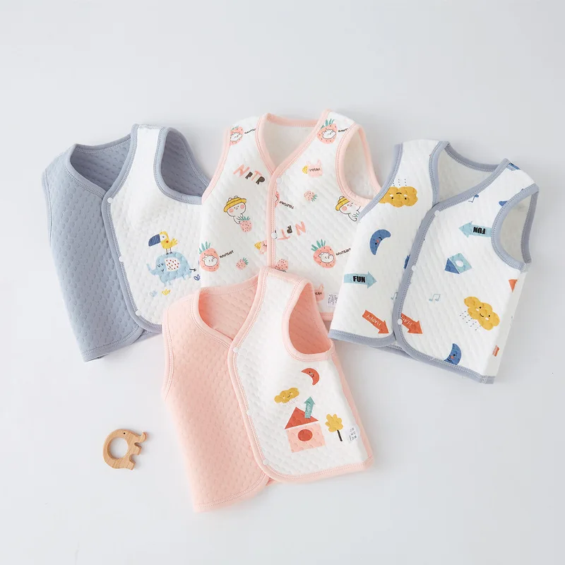 Детска жилетка от памук за новородени с заколкой под формата на коне, детски топла жилетка на раменете си, за момчета и момичета