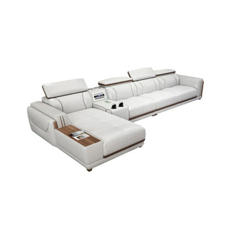 Италианска кожена мебел, мебели за дневна, кожен диван, големи дивани modernos години Para Sala с почистване на въздуха, Bluetooth високоговорител