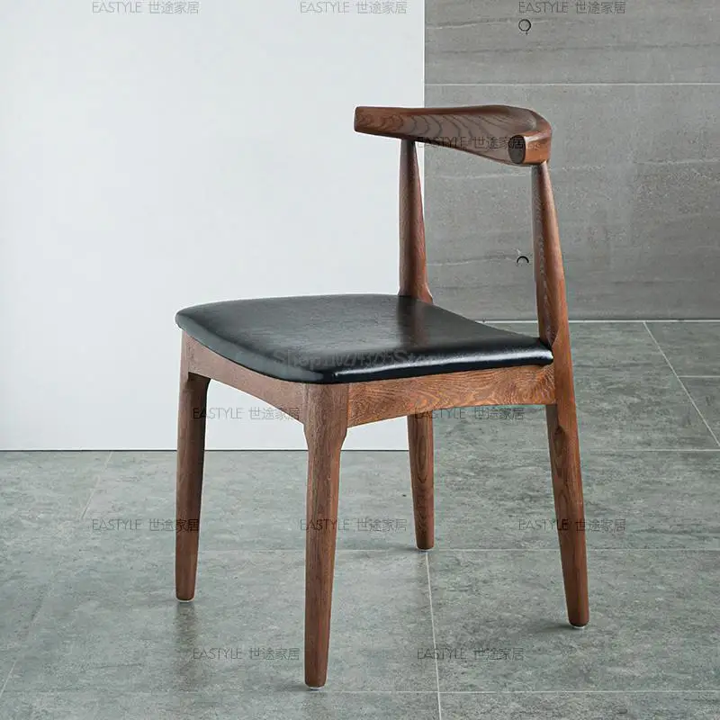 Минималистичные кожени трапезни столове, дърво, Удобен за офис дизайнерски стол за почивка, ергономична постмодернистская мебели Silla YYY45XP
