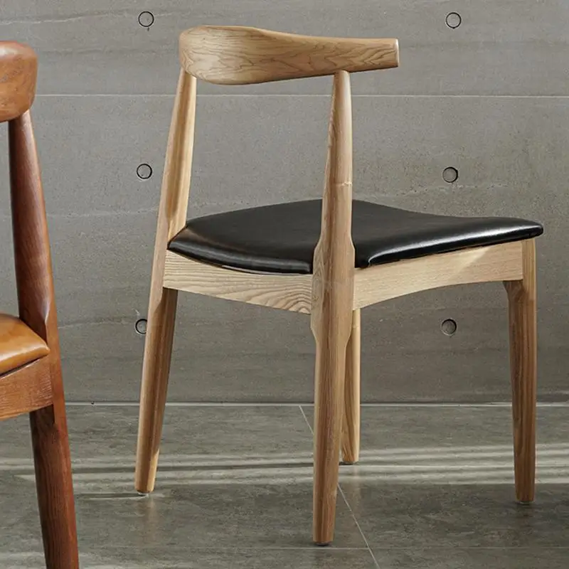 Минималистичные кожени трапезни столове, дърво, Удобен за офис дизайнерски стол за почивка, ергономична постмодернистская мебели Silla YYY45XP