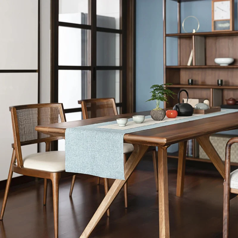 Трапезария стол от масивно дърво в ретро стил, домашен Ресторант, стол от ратан с мека облегалка, хол, кухня, дизайнерски столове за бар