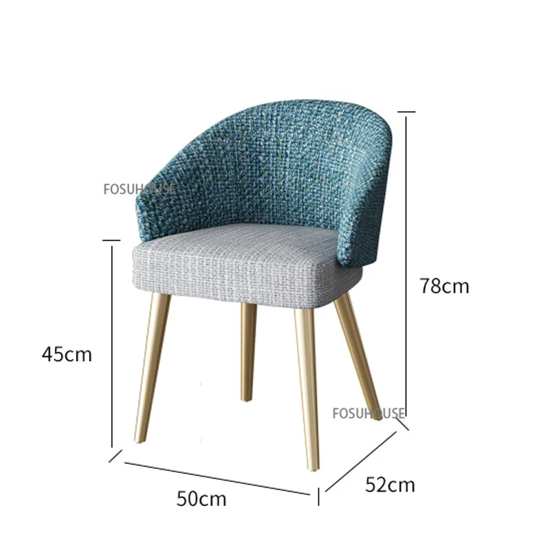 Скандинавските трапезни столове за кухненски мебели, дизайнерски стол за хранене от лен/изкуствена кожа, домакински стол с облегалка за хол