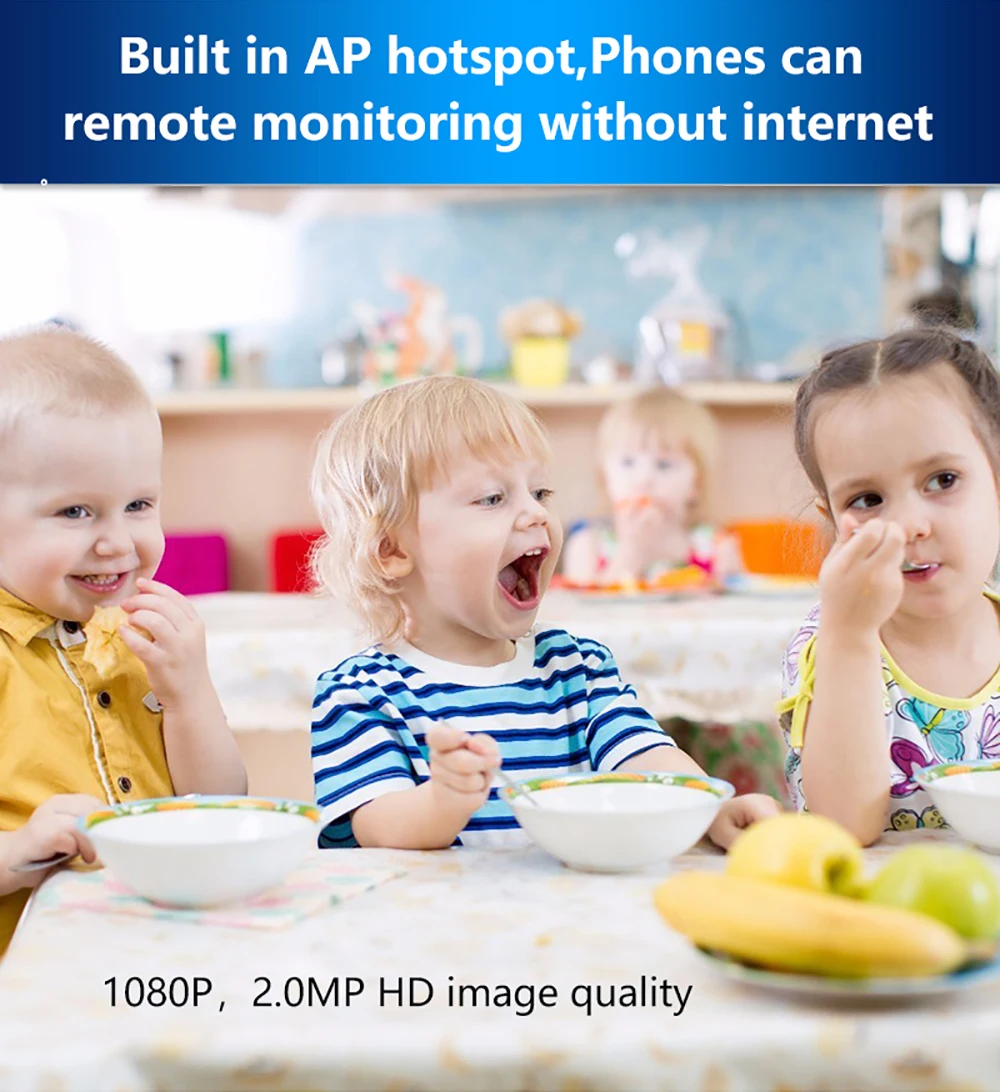 IP камера HD 1080P Домашна WiFi PTZ камера IR за нощно виждане следи бебето Домашна камера за видеонаблюдение IP камера